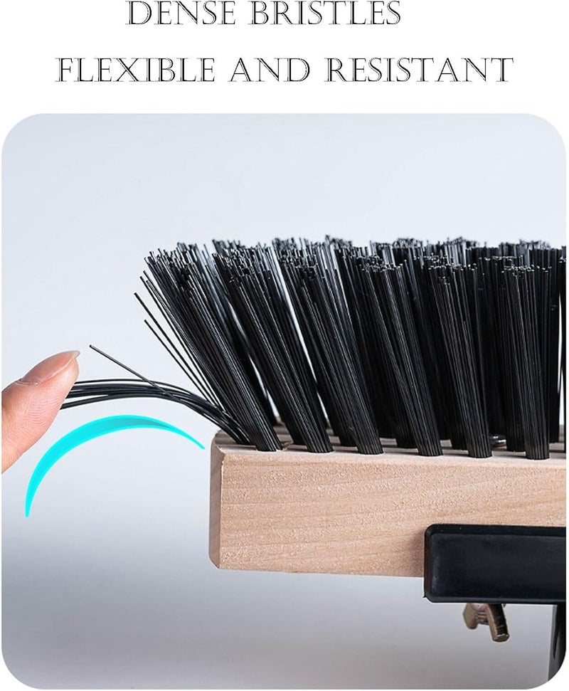 BSMstone Heavy Duty Push Broom Stiff Bristle Broom Brush with Solid Wood Broom Head Indoor Outdoor Floor Scrubber Brushes for Bathroom Bathtub Tile Floor Patio Swimming Pool - Image 3